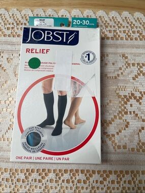 JOBST Relief Mens Compression Knee Highs - Black, 20-30 mmHg